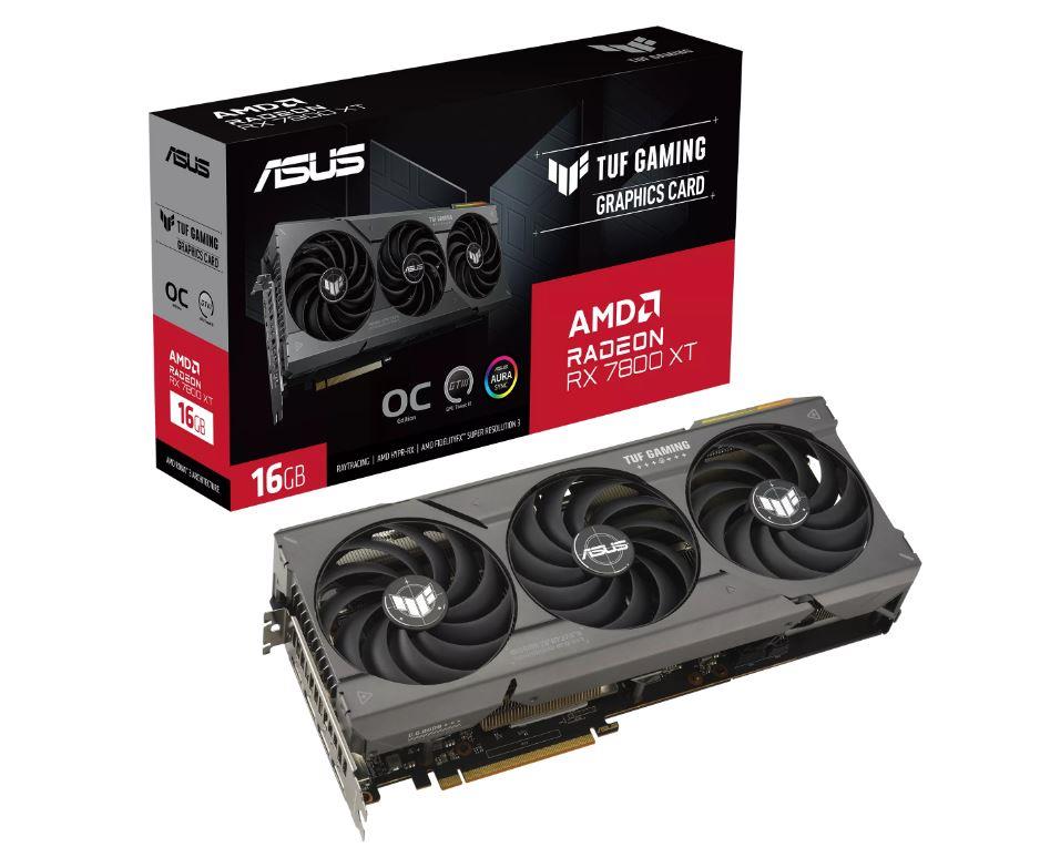 Graphics Card | ASUS | AMD Radeon RX 7800 XT | 16 GB | GDDR6 | 256 bit | PCIE 4.0 16x | 1xHDMI | 3xDisplayPort | TUF-RX7800XT-O16G-GAMING
