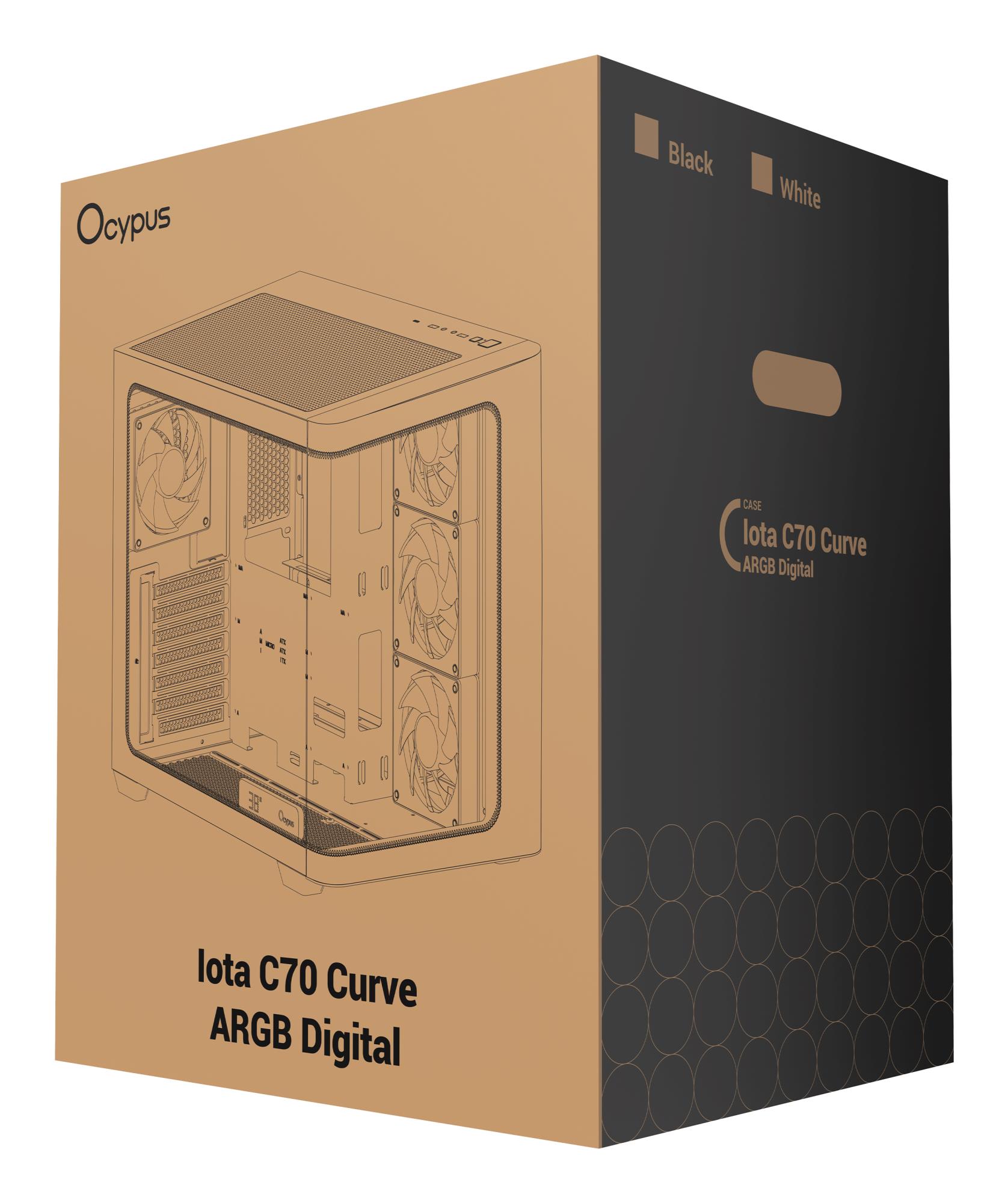 Корпус для компютера IOTA C70 BK CURVE ARGB DIGITAL (IOTA-C70-BKD400CD-GL) OCYPUS на малюнкі №12