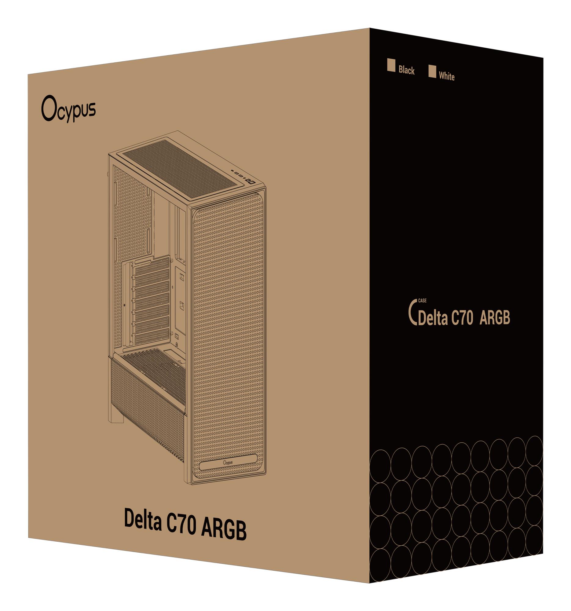 Корпус для компютера ATX W/O PSU DELTA C70 WH ARGB (DELTA-C70-WHG400XX-GL) OCYPUS на малюнкі №13