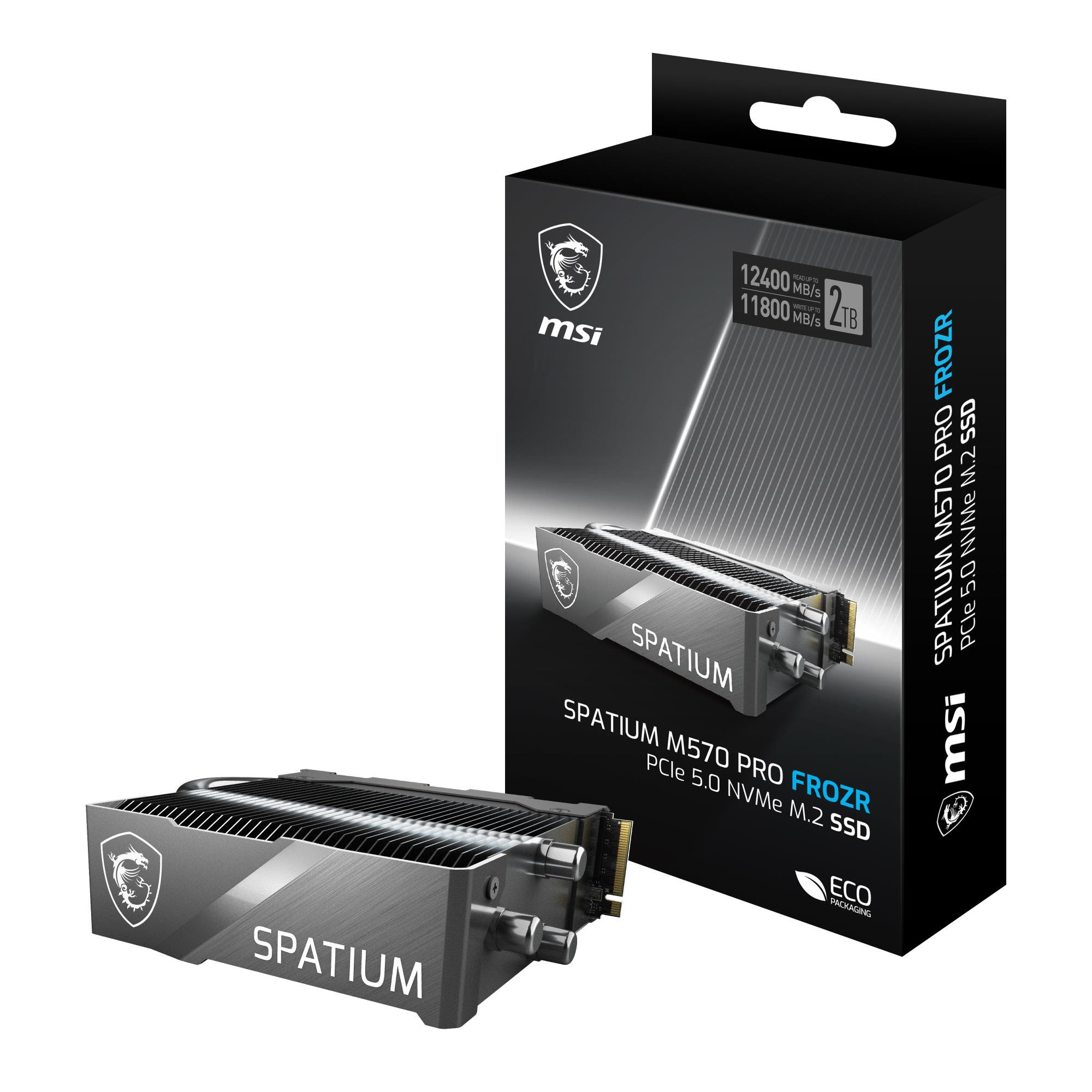 SSD|MSI|SPATIUM M570 PRO|2TB|M.2|NVMe|3D NAND|Write speed 11800 MBytes/sec|Read speed 12400 MBytes/sec|TBW 1400 TB|MTBF 1600000 hours|S78-440Q670-P83