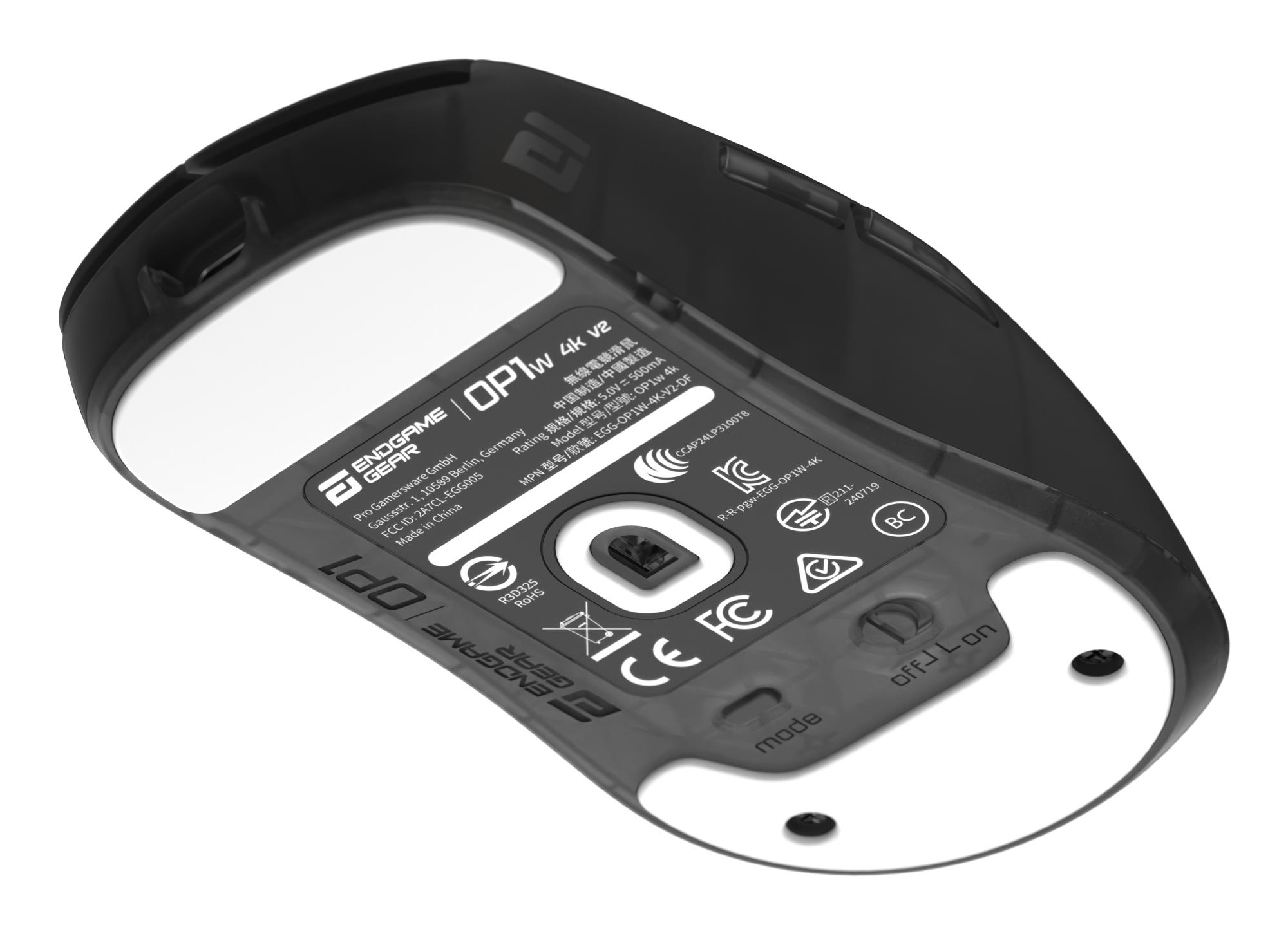 Миша ігрова бездротова Endgame Gear OP1w 4k v2, чорний (прозорий) на малюнкі №13