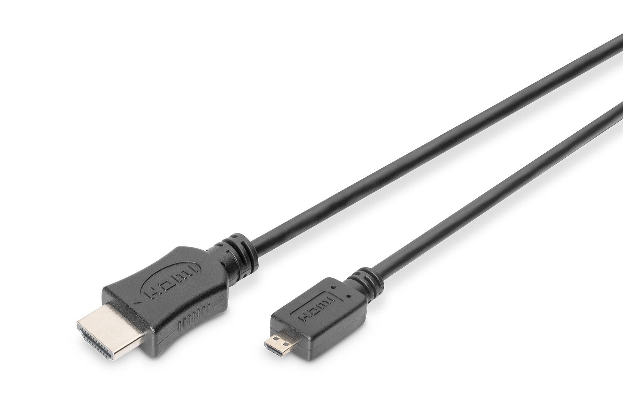Кабель 4K HDMI 2M Type D to Type A  DB-330109-020-S DIGITUS by ASSMANN на малюнкі №1