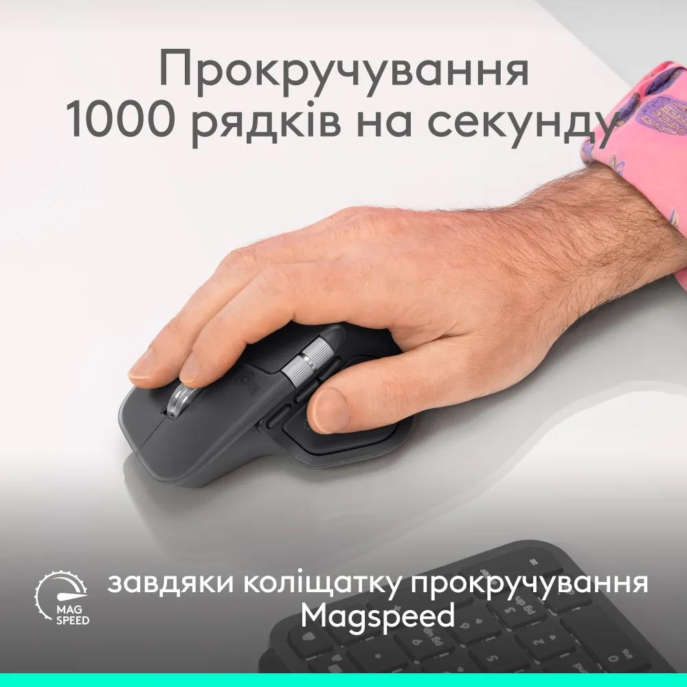 Маніпулятор миша бездротова LOGITECH MX Master 4 Performance Wireless Mouse for Business - GRAPHITE - 2.4GHZ/BT - N/A - EMEA28i-935 на малюнкі №5