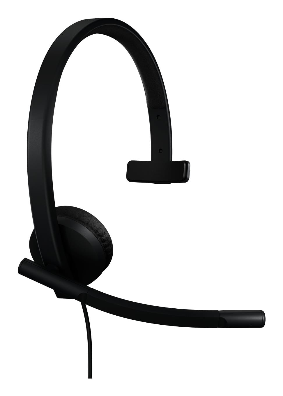 Гарнітура з вбудованим мікрофоном LOGITECH H570e Corded Mono USB Headset (Teams version) - BLACK - EMEA28-935 - USB-A на малюнкі №3