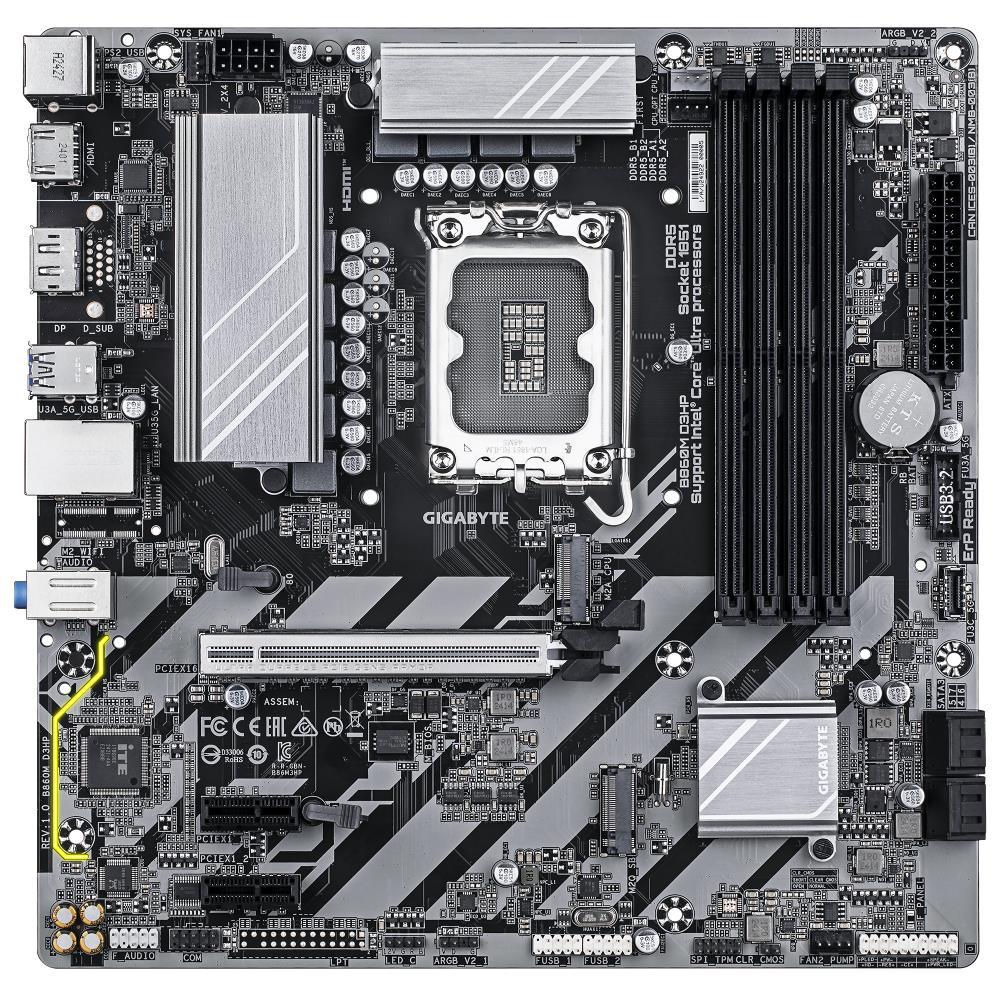 Mainboard|GIGABYTE|Intel B860 Express|LGA1851|Micro-ATX|Memory DDR5|Memory slots 4|B860MD3HP1.0