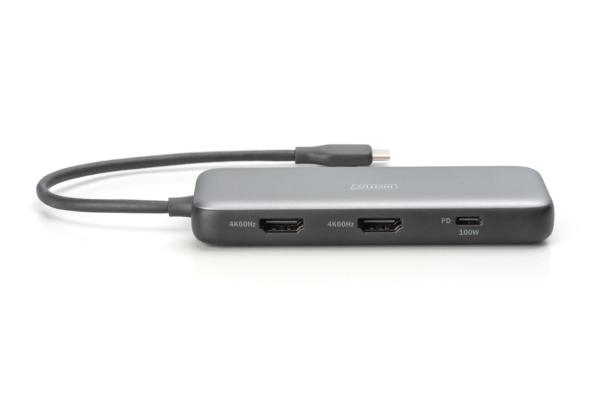 Док-станція USB-C, 8 портів, 2xHDMI, 3xUSB3.0, 1xRJ45, 1xSD, 1xMicroSD, 1xUSB-CPD  DA-70915 DIGITUS by ASSMANN на малюнкі №4