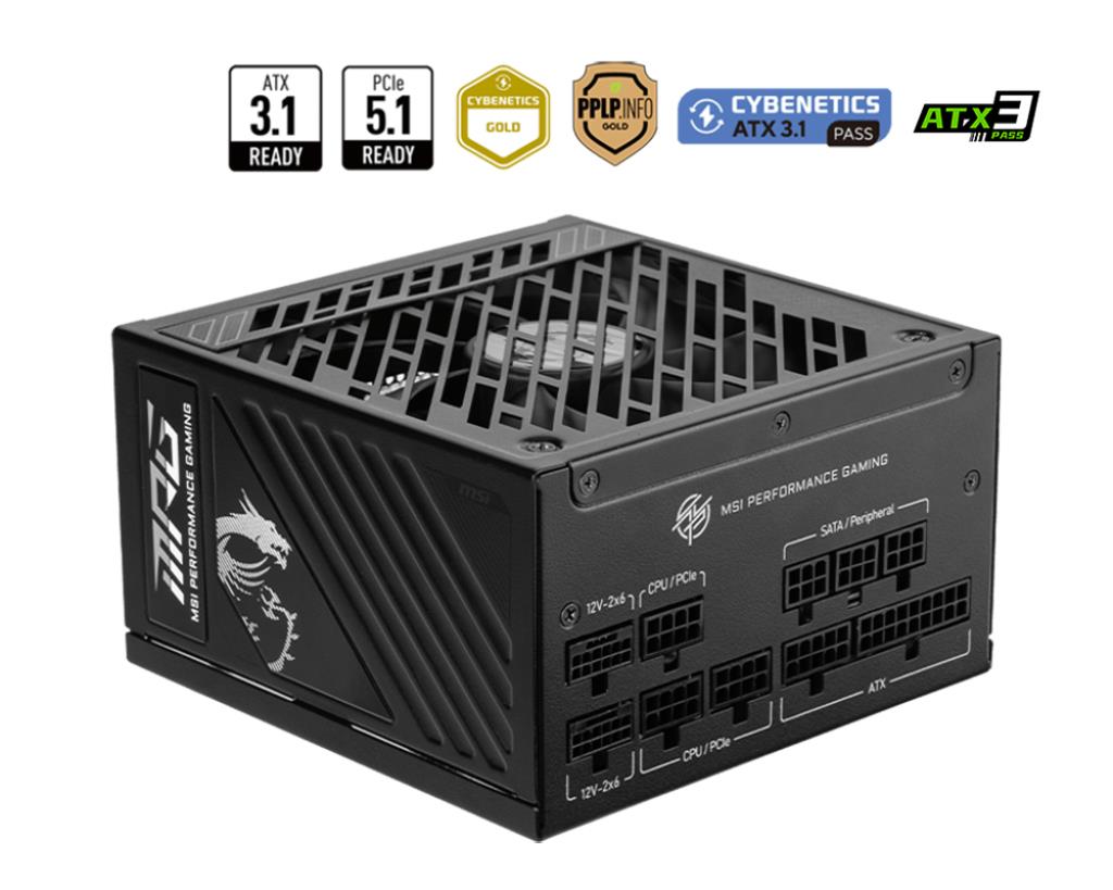 Блок живлення ATX 1250W MPG A1250GS PCIE5 MSI на малюнкі №5