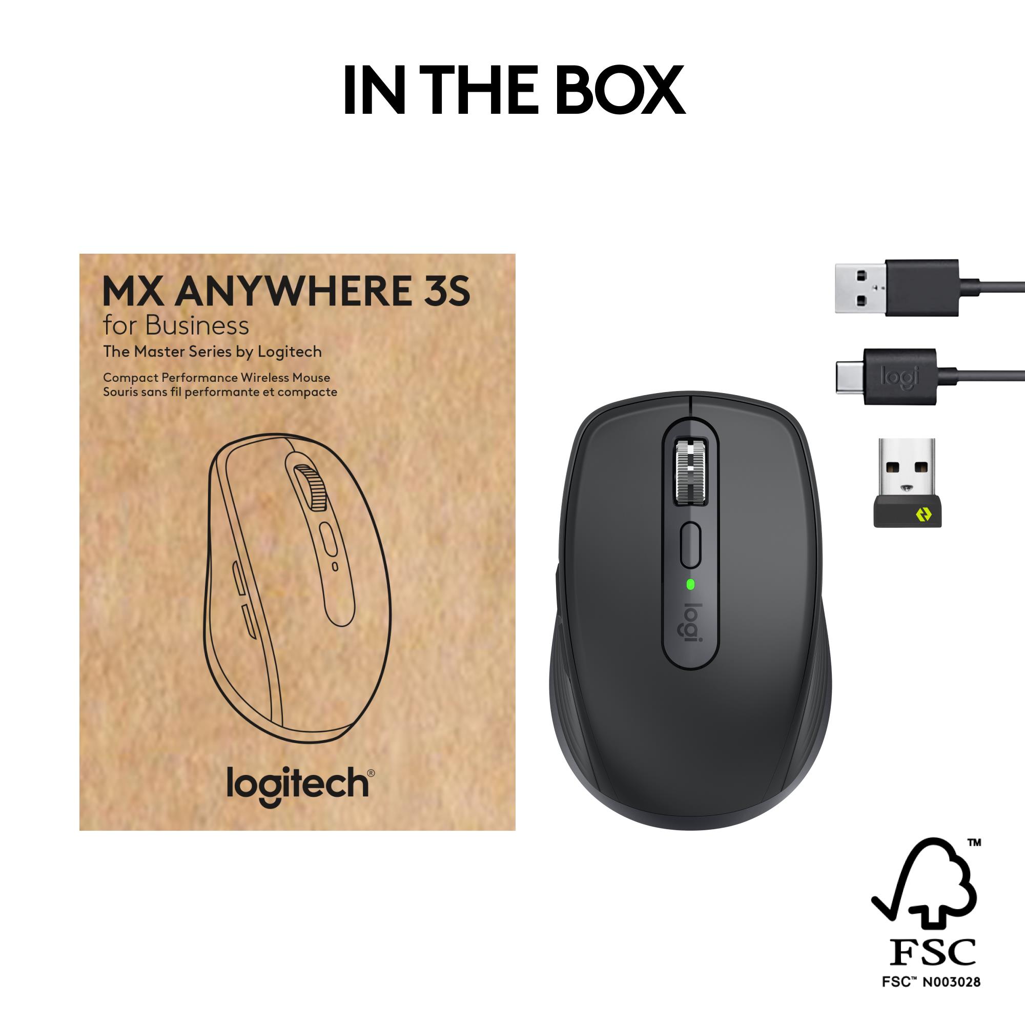Маніпулятор миша бездротова LOGITECH MX Anywhere 3S Bluetooth Mouse - GRAPHITE - B2B (910-006958) на малюнкі №10