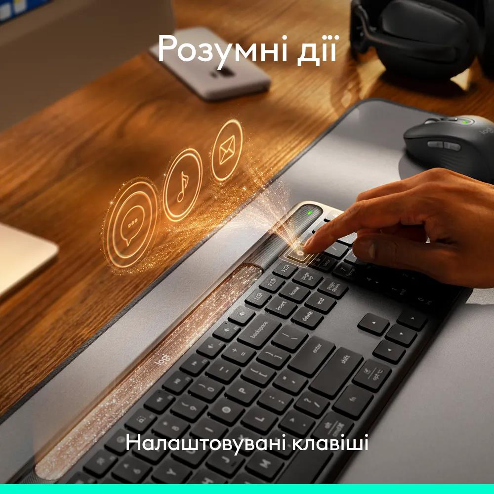 Клавіатура бездротова LOGITECH Slim Solar+ for Business - GRAPHITE - US INTL - 2.4GHZ/BT - INTNL-973 - UNIV на малюнкі №11