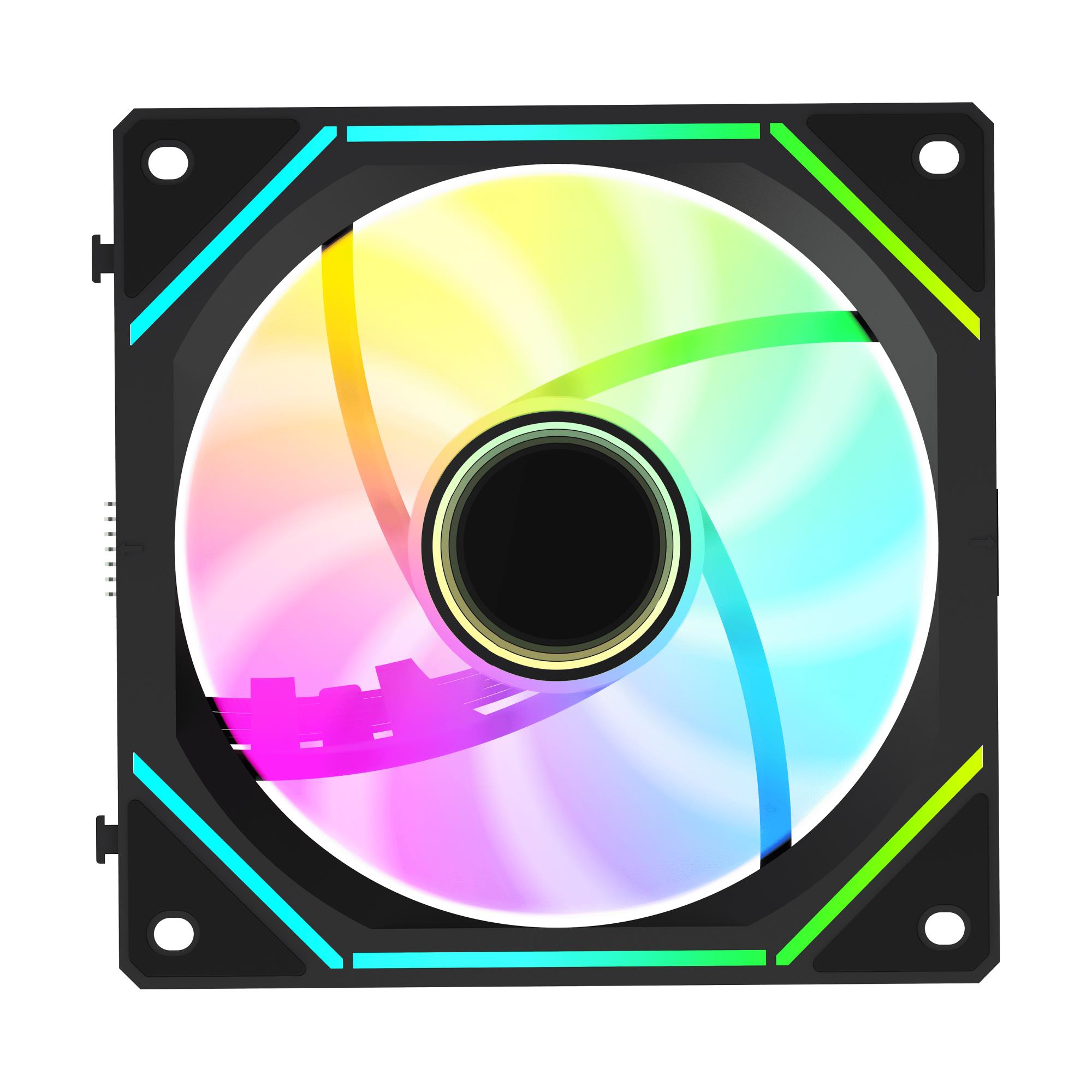 Набір із трьох вентиляторів для корпусу 120MM GAMMA F12 UNI BK ARGB 3 IN 1 (GAMMA-F12-BK3AM00U-GL) OCYPUS на малюнкі №3