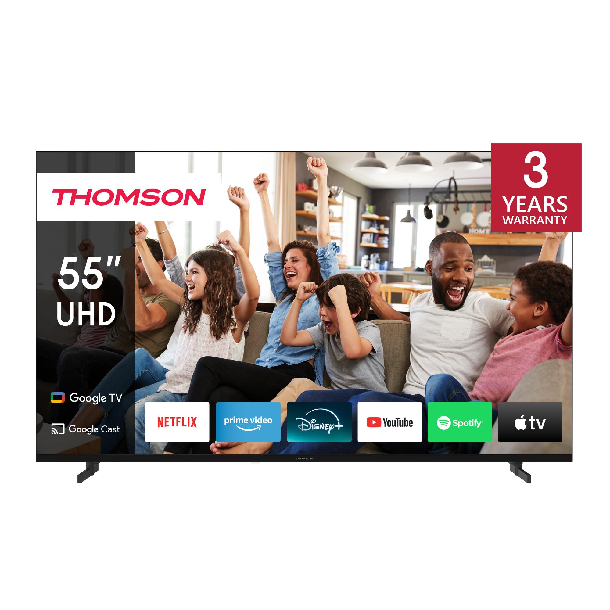 TV Set THOMSON 55" 4 K/Smart QLED 3840x2160 Google TV Black ...