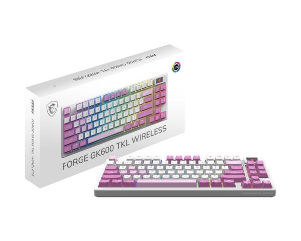 Клавіатура GAMING VIOLET UA FORGE GK600 TKL W VIOLET MSI на малюнкі №6