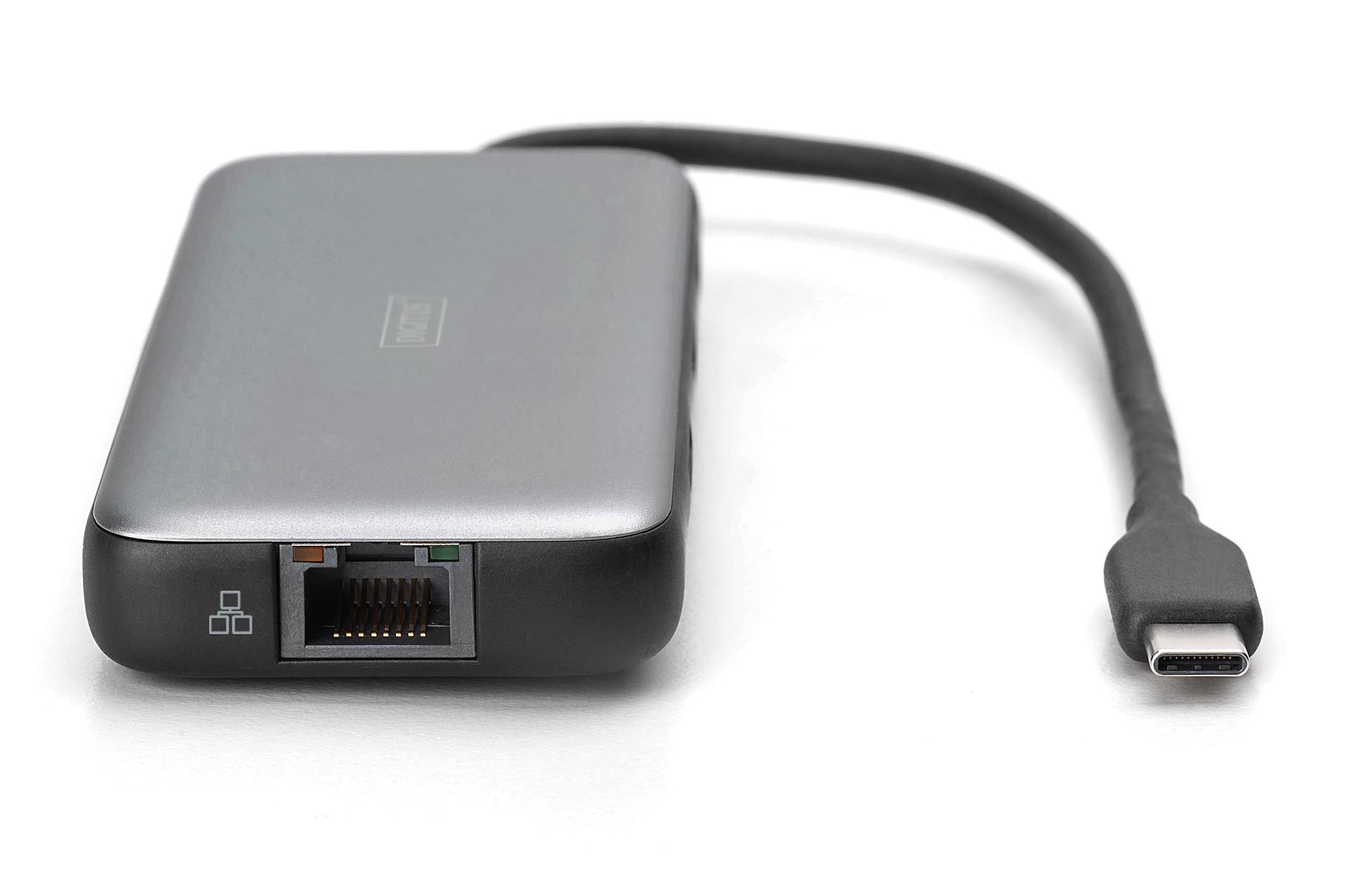 Док-станція USB-C, 7 портів, 1xHDMI, 3xUSB 3.2 Gen 2, 1xRJ45, 1xSD, 1xMicroSD, 1xPD DA-70914 DIGITUS by ASSMANN на малюнкі №6