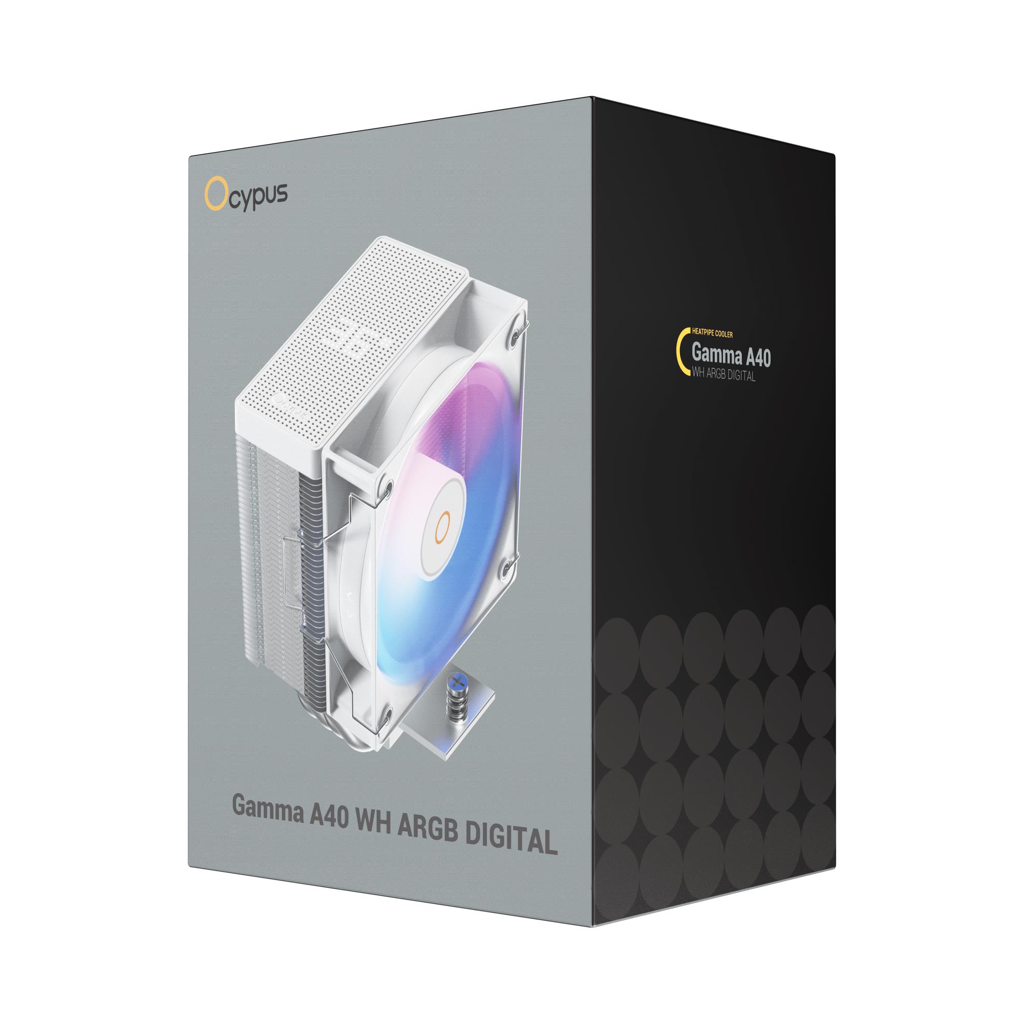 Система охолодження для компютерного процесора GAMMA A40 WH ARGB DIGITAL (GAMMA-A40-WH1NAWD00X-GL) OCYPUS на малюнкі №8