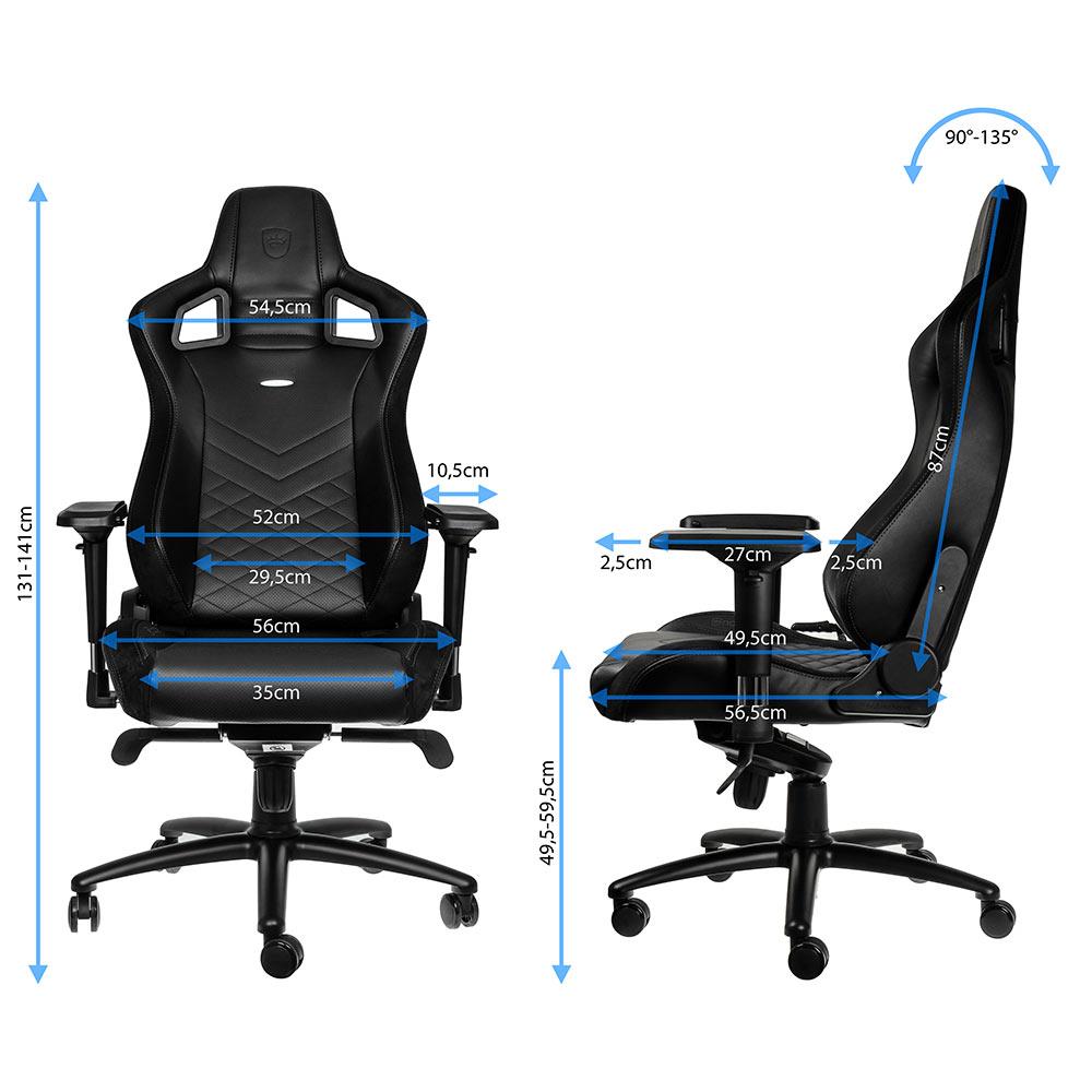 Ігрове крісло Noblechairs EPIC штучна шкіра, чорний на малюнкі №7