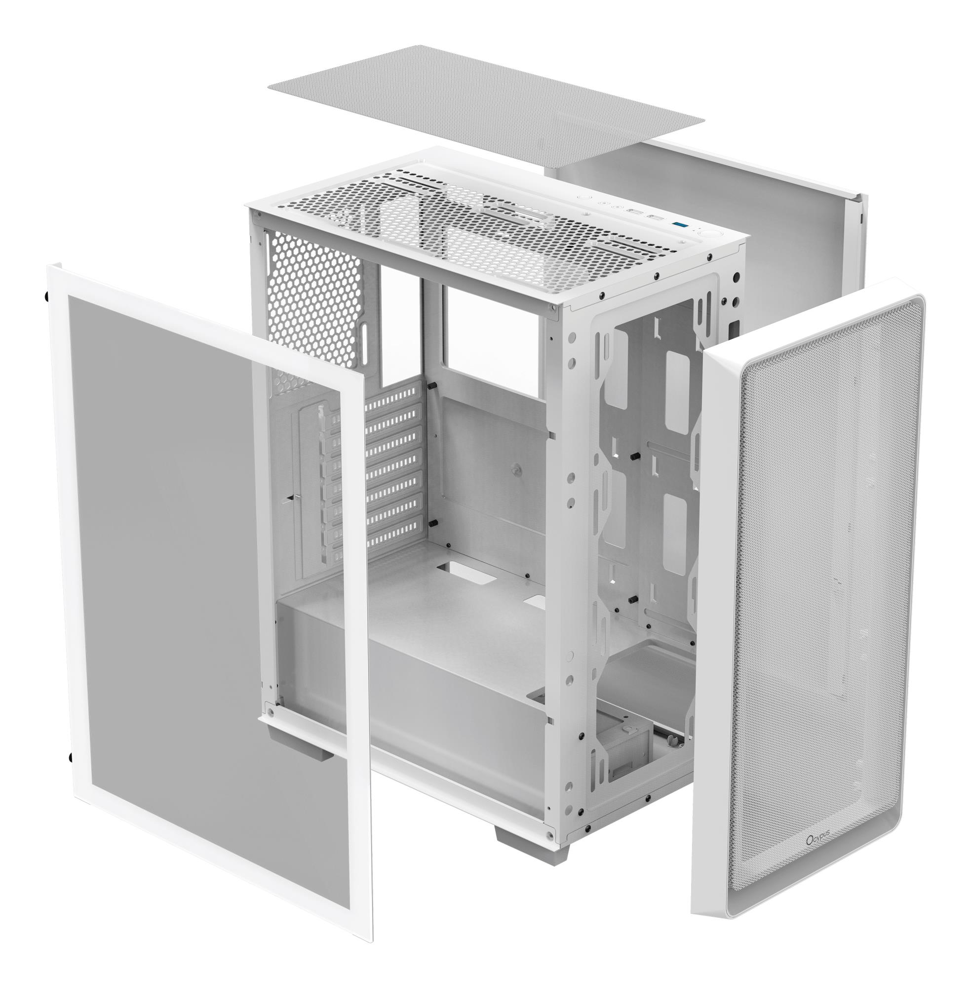 Корпус для компютера ATX W/O PSU GAMMA C60 WH (GAMMA-C60-WHG000XX-GL) OCYPUS на малюнкі №9