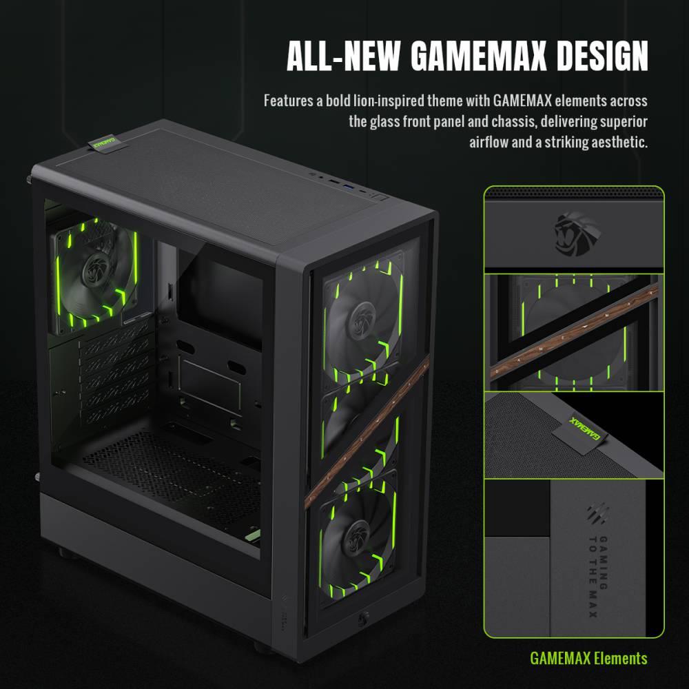 Корпус для компютера ATX W/O PSU AERIS 330 GB GAMEMAX на малюнкі №10