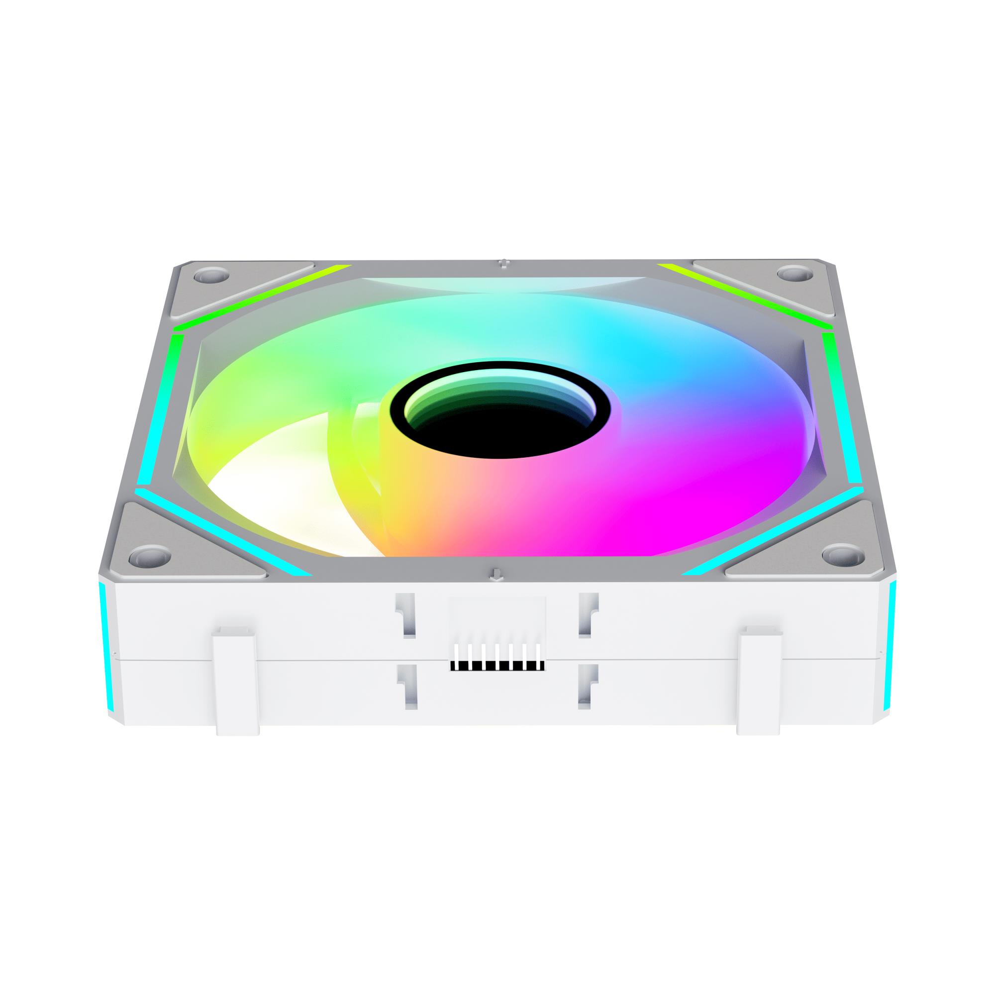 Набір із трьох вентиляторів для корпусу 120MM GAMMA F12 UNI WH ARGB REVERSE BLADE 3 IN 1 (GAMMA-F12-WH3AM01U-GL) OCYPUS на малюнкі №4