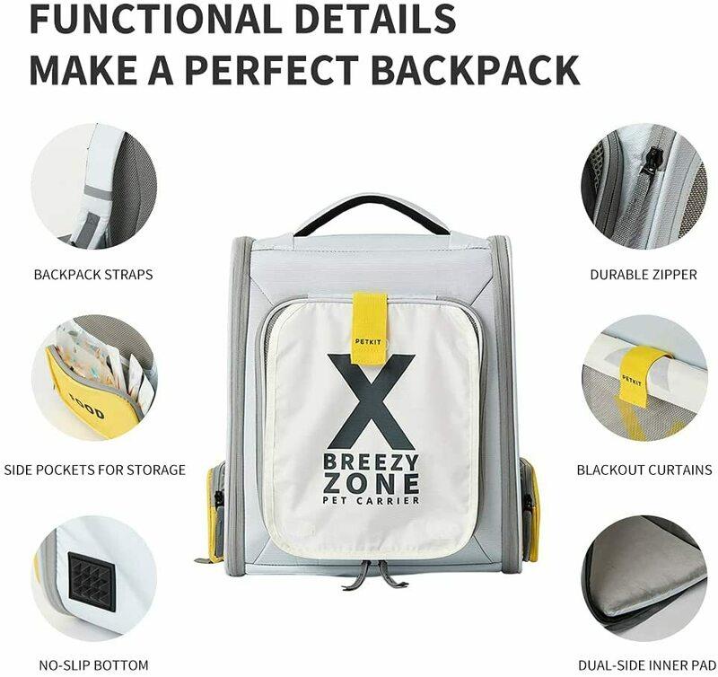 Рюкзак-переноска X ZONE GREY P7703 PETKIT на малюнкі №13