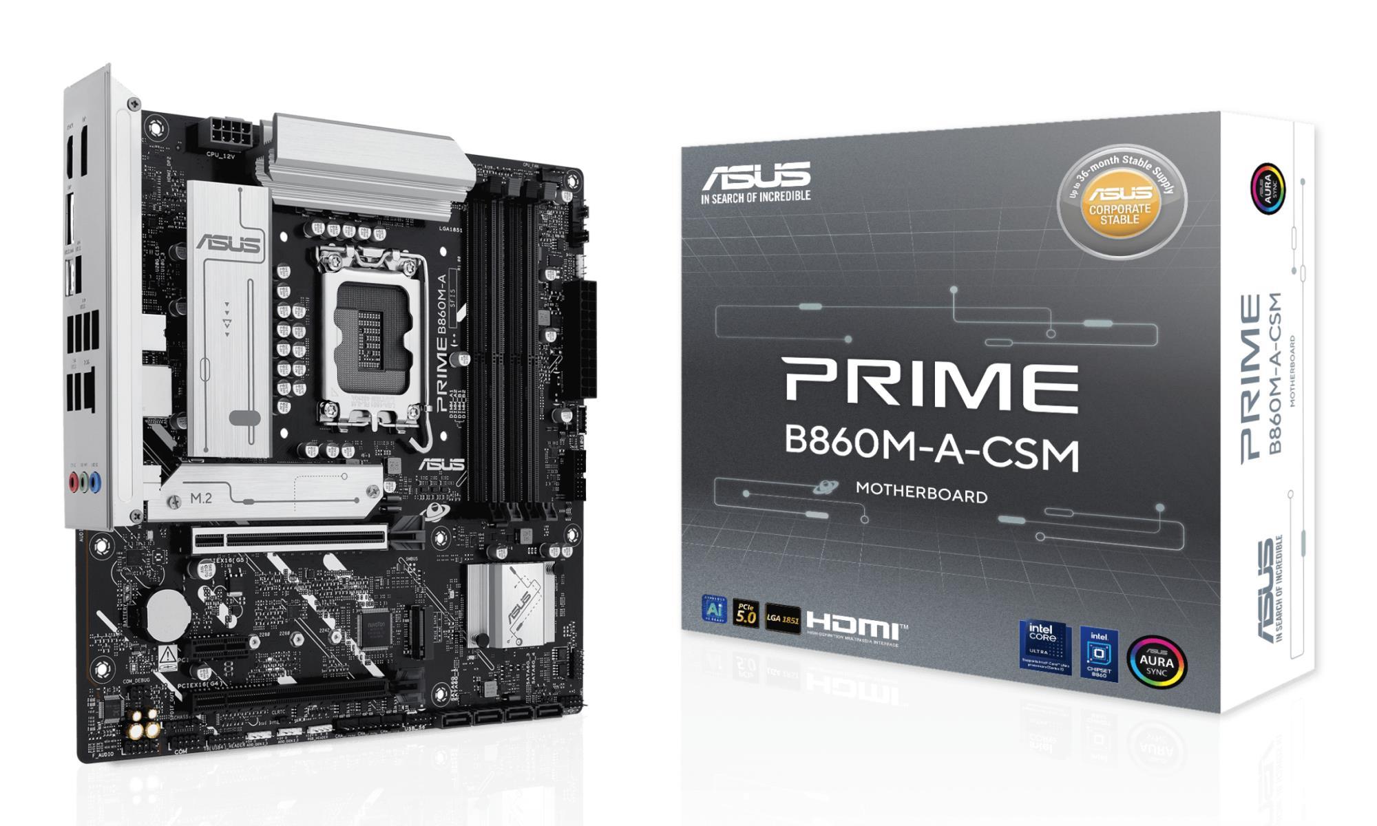 Mainboard|ASUS|PRIME B860M-A-CSM|Intel B860|LGA 1851 (Socket V1)|micro ATX|RAM DDR5-SDRAM|4xSlots|PRIMEB860M-A-CSM