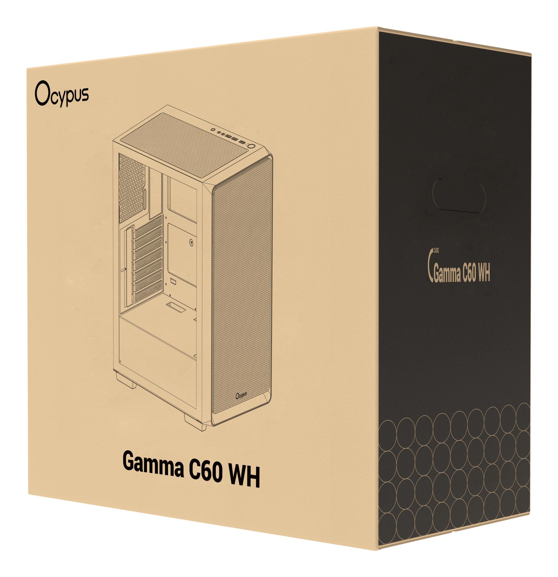 Корпус для компютера ATX W/O PSU GAMMA C60 WH (GAMMA-C60-WHG000XX-GL) OCYPUS на малюнкі №11