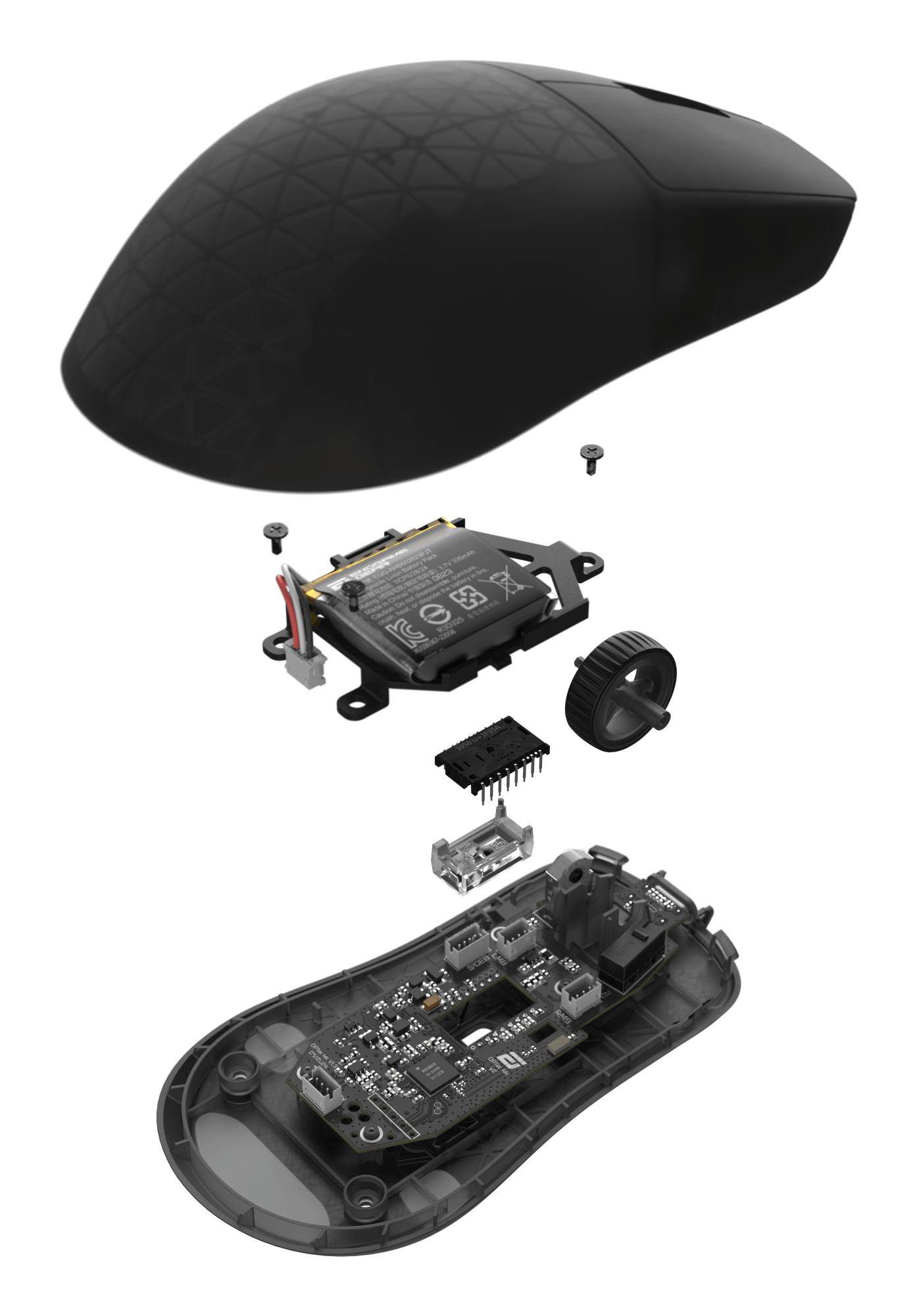 Миша ігрова бездротова Endgame Gear OP1w 4k v2, чорний (прозорий) на малюнкі №15