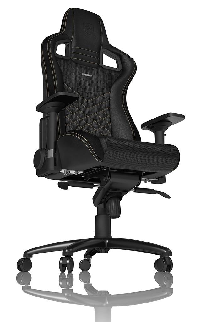 Ігрове крісло Noblechairs EPIC штучна шкіра, чорний/золотий на малюнкі №3