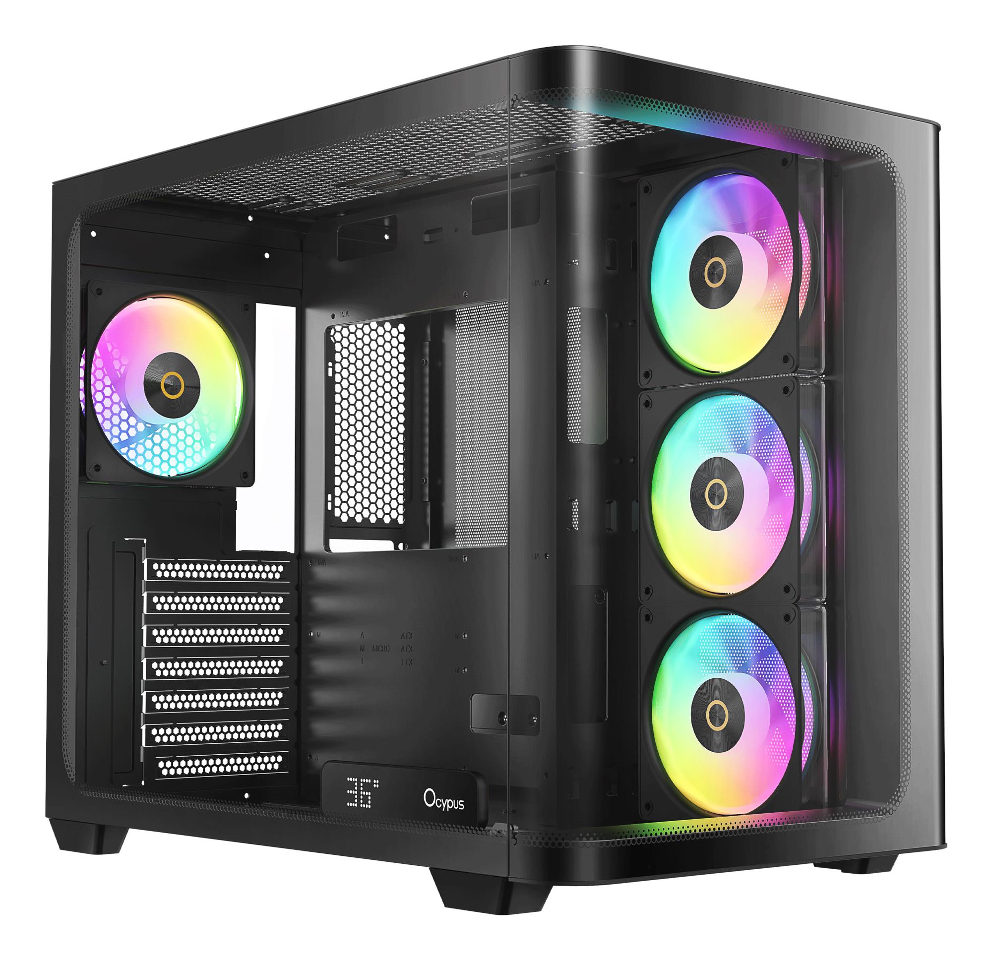 Корпус для компютера IOTA C70 BK CURVE ARGB DIGITAL (IOTA-C70-BKD400CD-GL) OCYPUS на малюнкі №3