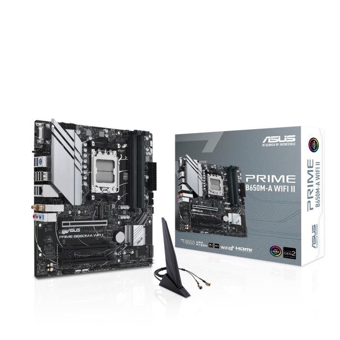 Mainboard | ASUS | AMD B650 | Micro-ATX | Memory DDR5 | Memory slots 4 | 3xPCI-Express 4.0 16x | 2xM.2 | 1x15pin D-sub | 1xHDMI | 1xDisplayPort | 4xUSB 2.0 | 4xUSB 3.2 | 1xPS/2 | 1xRJ45 | 3xAudio port | PRIMEB650M-AWIFIII