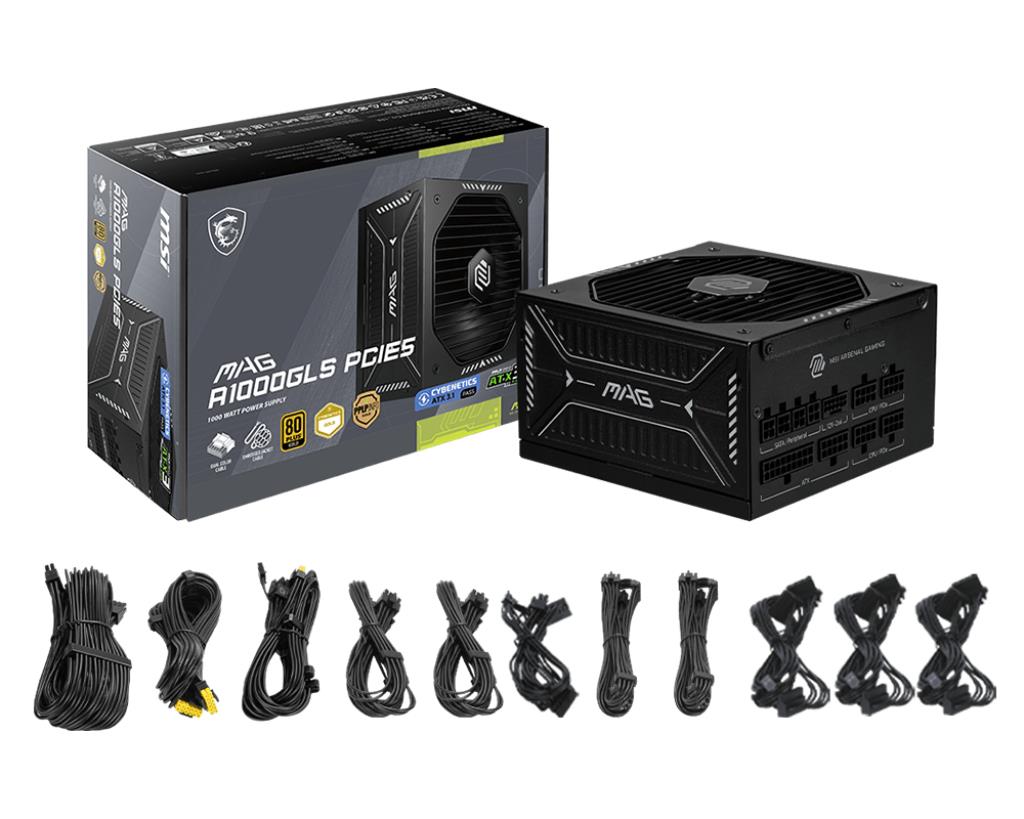 Блок живлення ATX 1000W MAG A1000GLS PCIE5 MSI на малюнкі №5