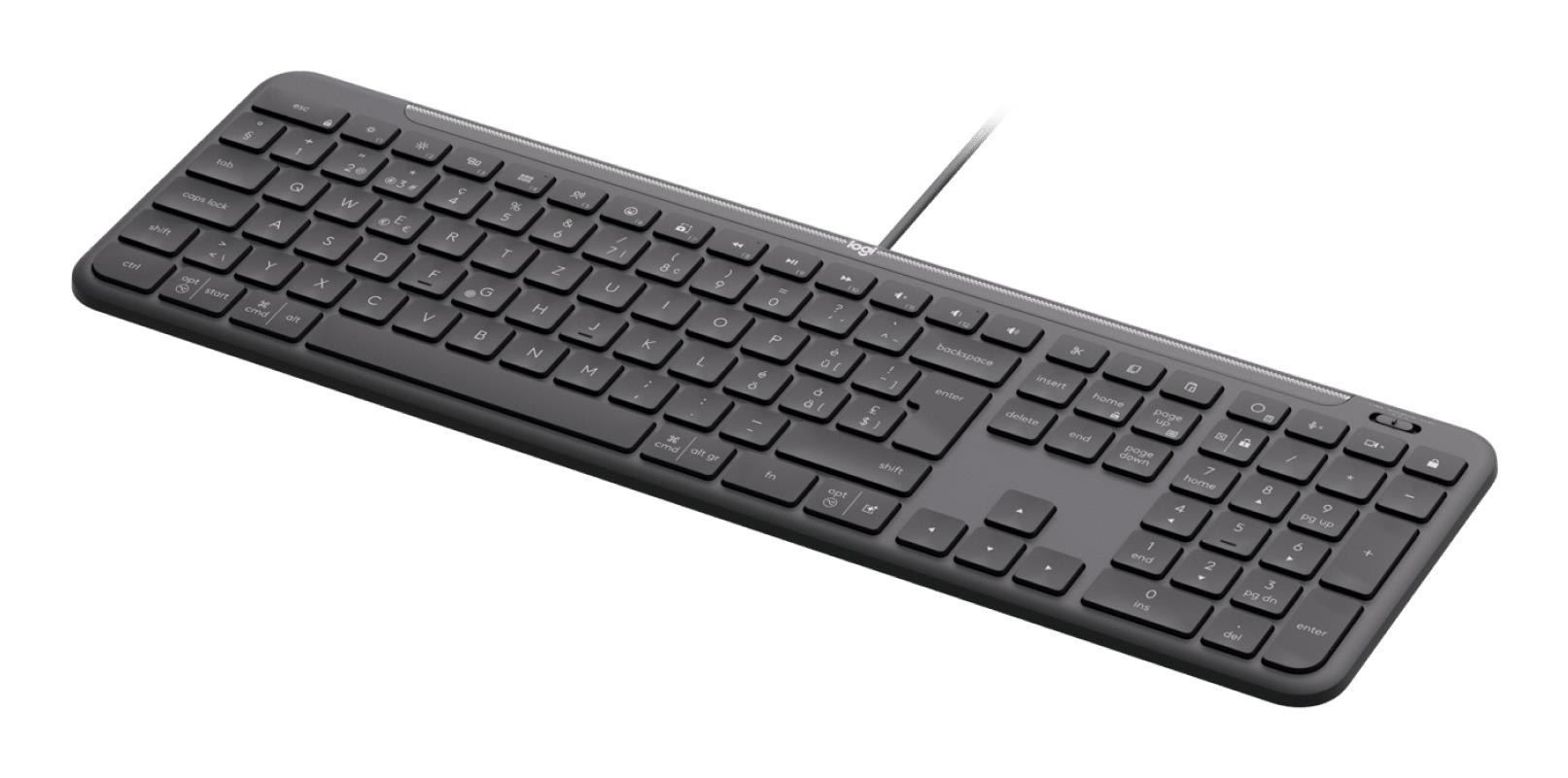 Клавіатура дротова LOGITECH Signature Slim  K620 Wired Keyboard for Business - GRAPHITE - US INTL - USB - N/A - INTNL-973 - USB-C на малюнкі №3