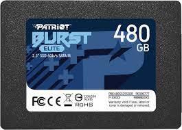 SSD | PATRIOT | Burst Elite | 480GB | SATA 3.0 | 3D NAND | Write speed 320 MBytes/sec | Read speed 450 MBytes/sec | 2,5