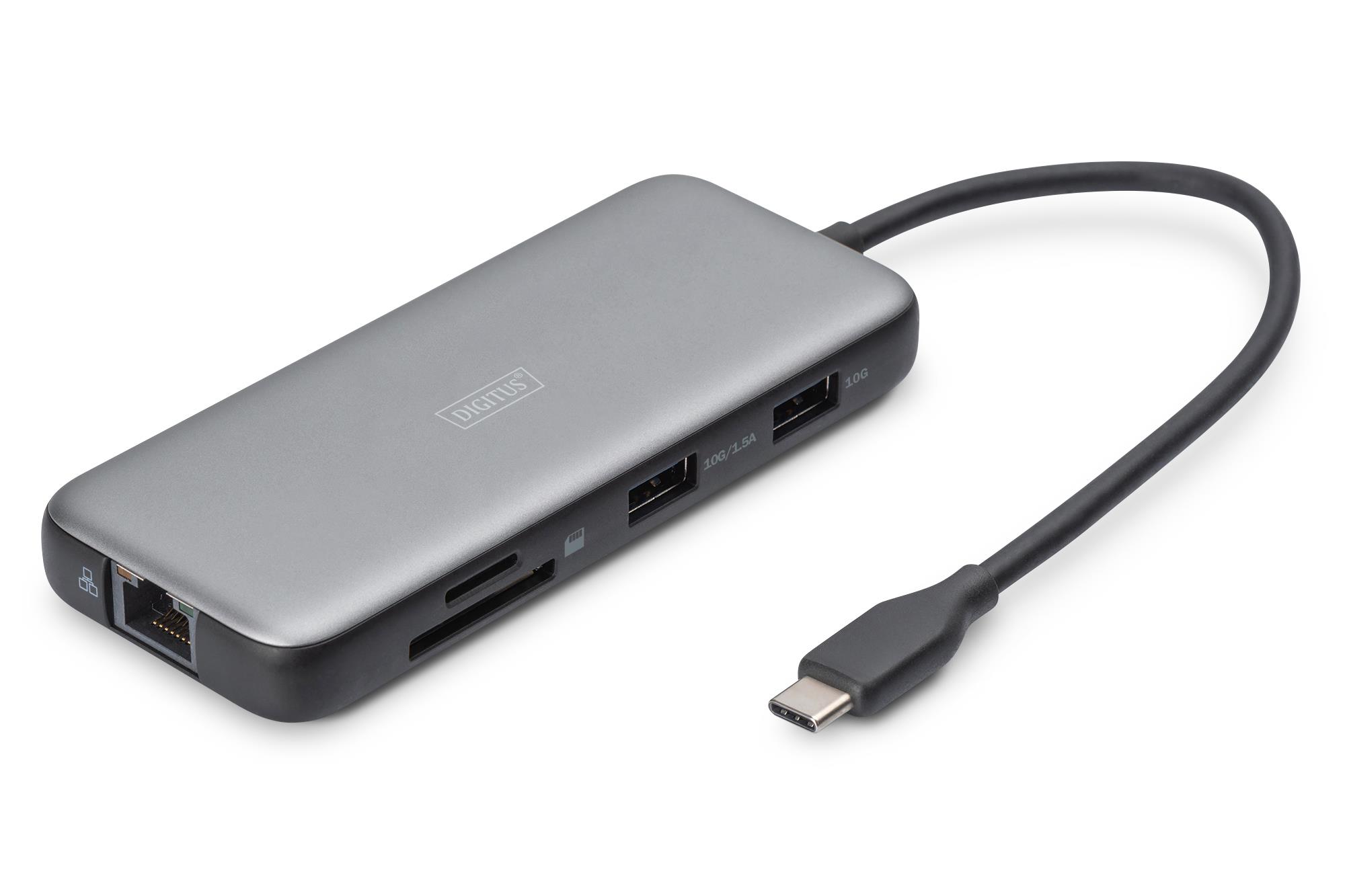Док-станція USB-C, 8 портів, 2xHDMI, 3xUSB3.0, 1xRJ45, 1xSD, 1xMicroSD, 1xUSB-CPD  DA-70915 DIGITUS by ASSMANN на малюнкі №6