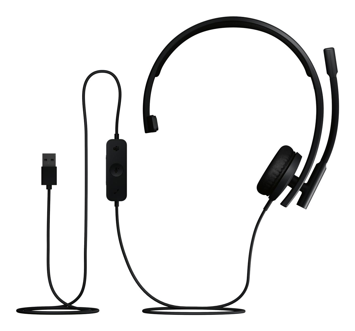 Гарнітура з вбудованим мікрофоном LOGITECH H570e Corded Mono USB Headset (Teams version) - BLACK - EMEA28-935 - USB-A на малюнкі №6