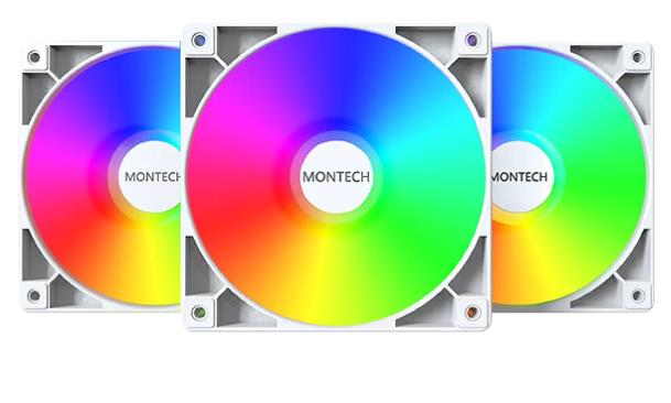 Набір із трьох вентиляторів для корпусу 120MM GF120 V2 ARGB PWM 3I1(W) MONTECH на малюнкі №4