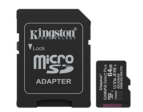 MEMORY MICRO SDXC 64GB UHS-I/W/ADAPTER SDCS3/64 GB KINGSTON