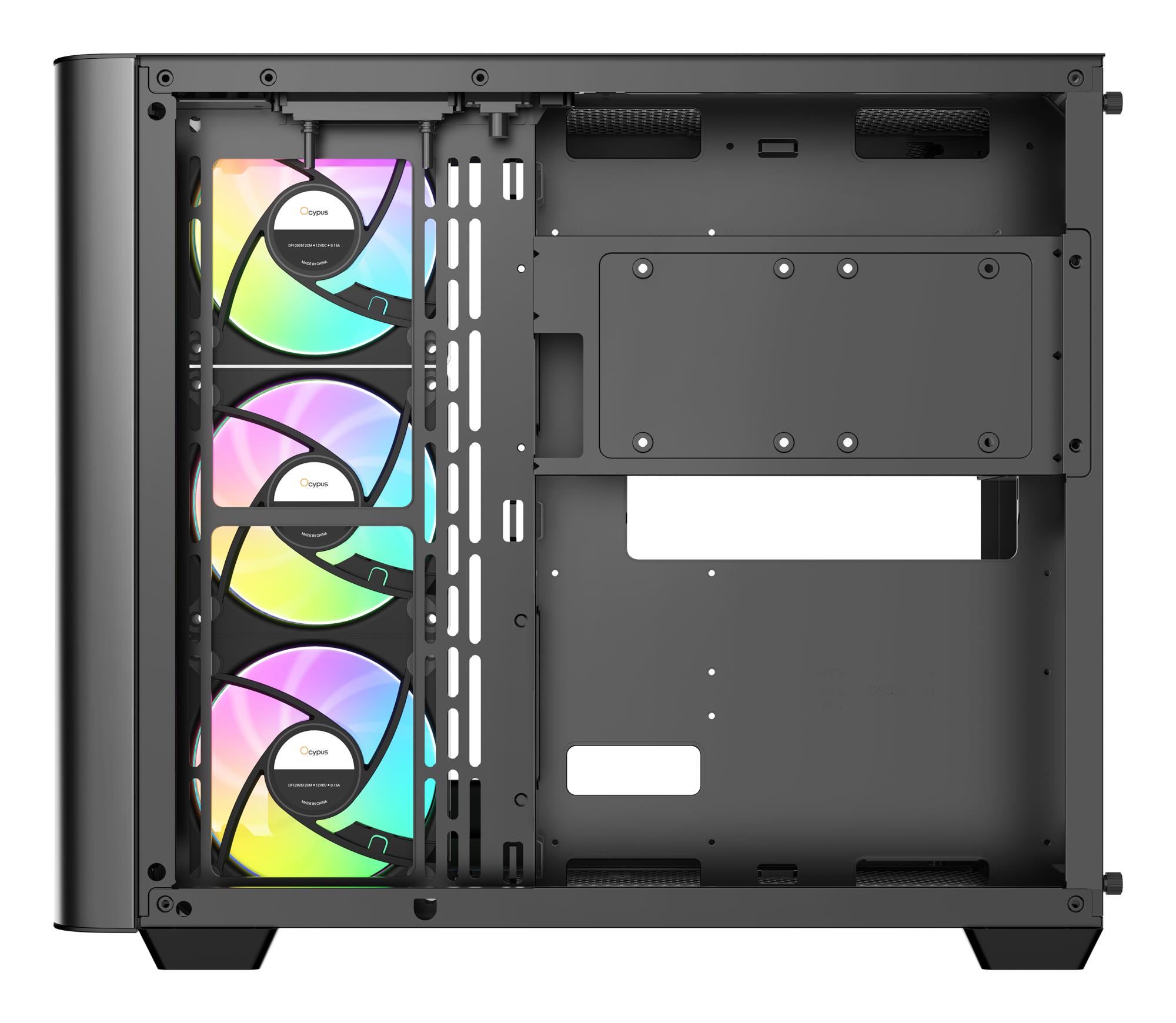 Корпус для компютера IOTA C70 BK CURVE ARGB DIGITAL (IOTA-C70-BKD400CD-GL) OCYPUS на малюнкі №7