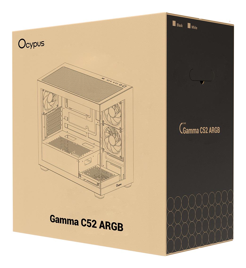 Корпус для компютера MATX W/O PSU GAMMA C52 BK ARGB (GAMMA-C52-BKD300XX-GL) OCYPUS на малюнкі №12