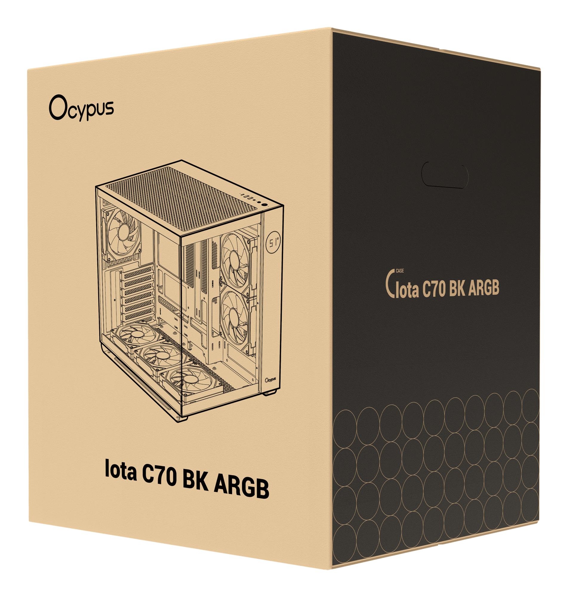 Корпус для компютера ATX W/O PSU IOTA C70 BK ARGB (IOTA-C70-BKD600XX-GL) OCYPUS на малюнкі №12