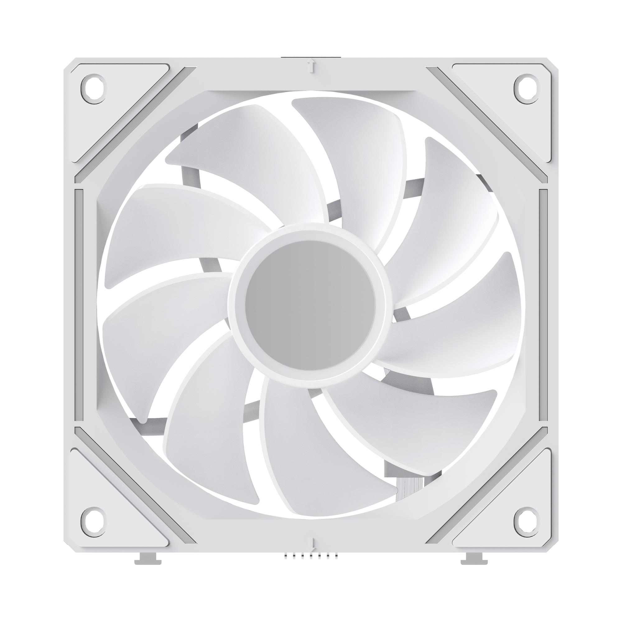 Набір із трьох вентиляторів для корпусу 120MM GAMMA F12 UNI WH ARGB REVERSE BLADE 3 IN 1 (GAMMA-F12-WH3AM01U-GL) OCYPUS на малюнкі №5