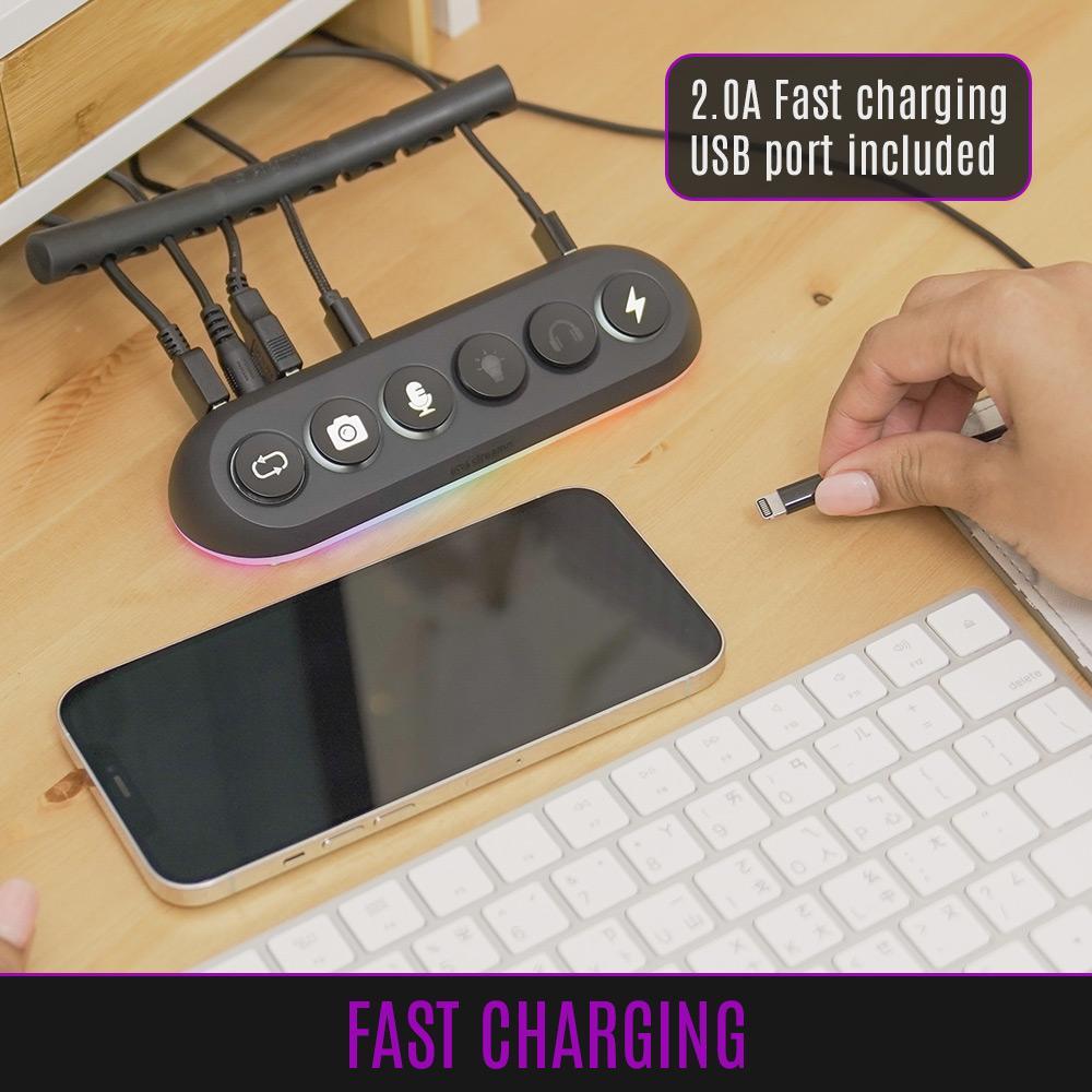 USB-Хаб Streamplify HUB DECK 5-RGB-EU-F, чорний на малюнкі №5