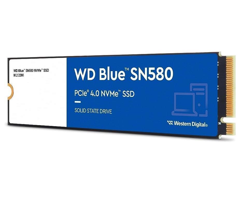 SSD | WESTERN DIGITAL | Blue SN580 | 500GB | M.2 | PCIe Gen4 | NVMe | TLC | Write speed 3600 MBytes/sec | Read speed 4000 MBytes/sec | 2.38mm | TBW 300 TB | MTBF 1500000 hours | WDS500G3B0E