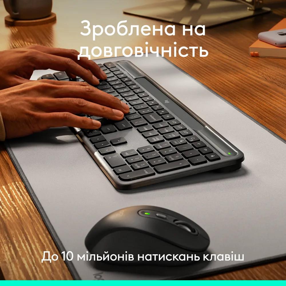 Клавіатура бездротова LOGITECH Slim Solar+ for Business - GRAPHITE - US INTL - 2.4GHZ/BT - INTNL-973 - UNIV на малюнкі №6