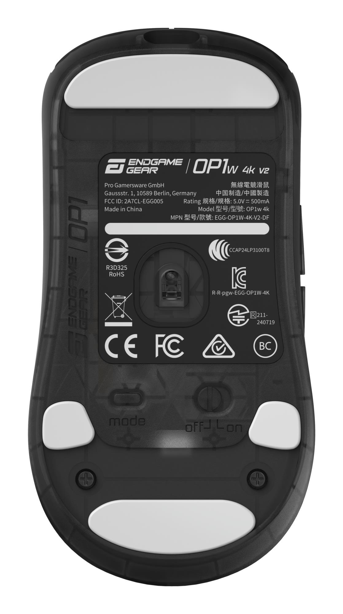 Миша ігрова бездротова Endgame Gear OP1w 4k v2, чорний (прозорий) на малюнкі №10