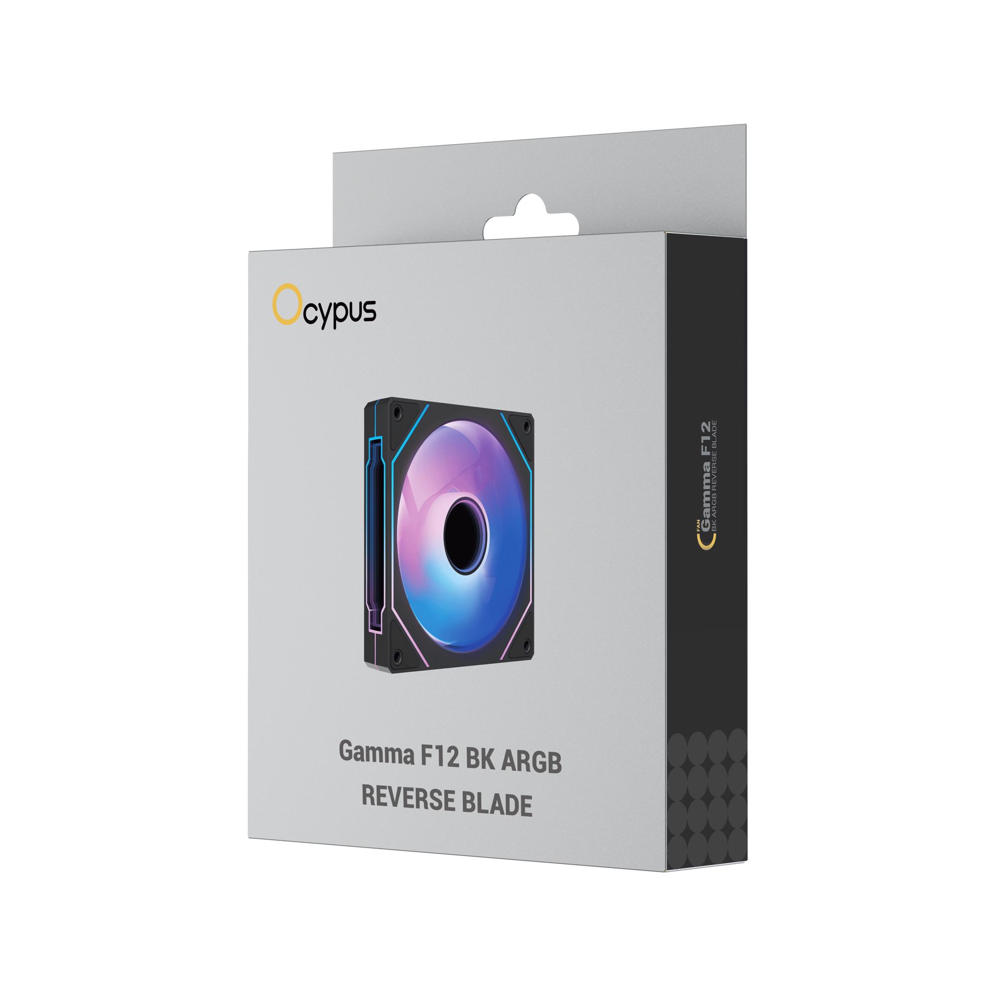 Корпусний вентилятор 120MM GAMMA F12 BK ARGB REVERSE BLADE (GAMMA-F12-BK1AM01X-GL) OCYPUS на малюнкі №7