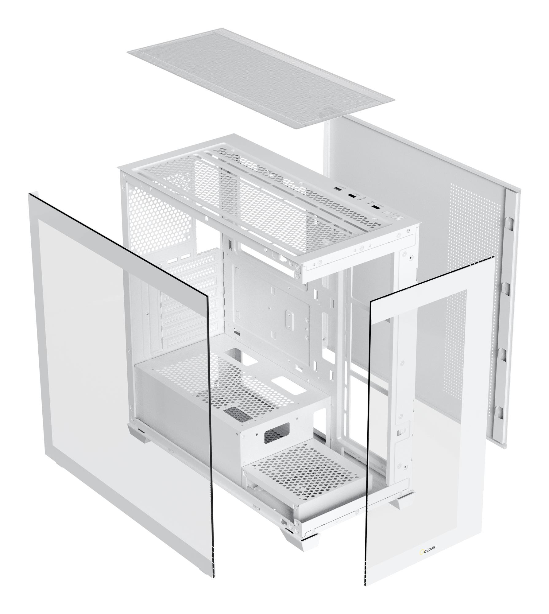 Корпус для компютера ATX W/O PSU GAMMA C72 WH ARGB (GAMMA-C72-WHD400XX-GL) OCYPUS на малюнкі №9