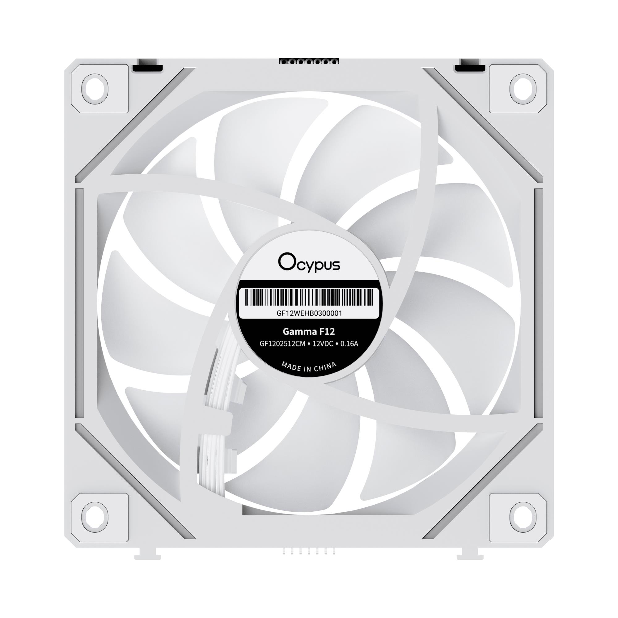 Набір із трьох вентиляторів для корпусу 120MM GAMMA F12 UNI WH ARGB REVERSE BLADE 3 IN 1 (GAMMA-F12-WH3AM01U-GL) OCYPUS на малюнкі №6