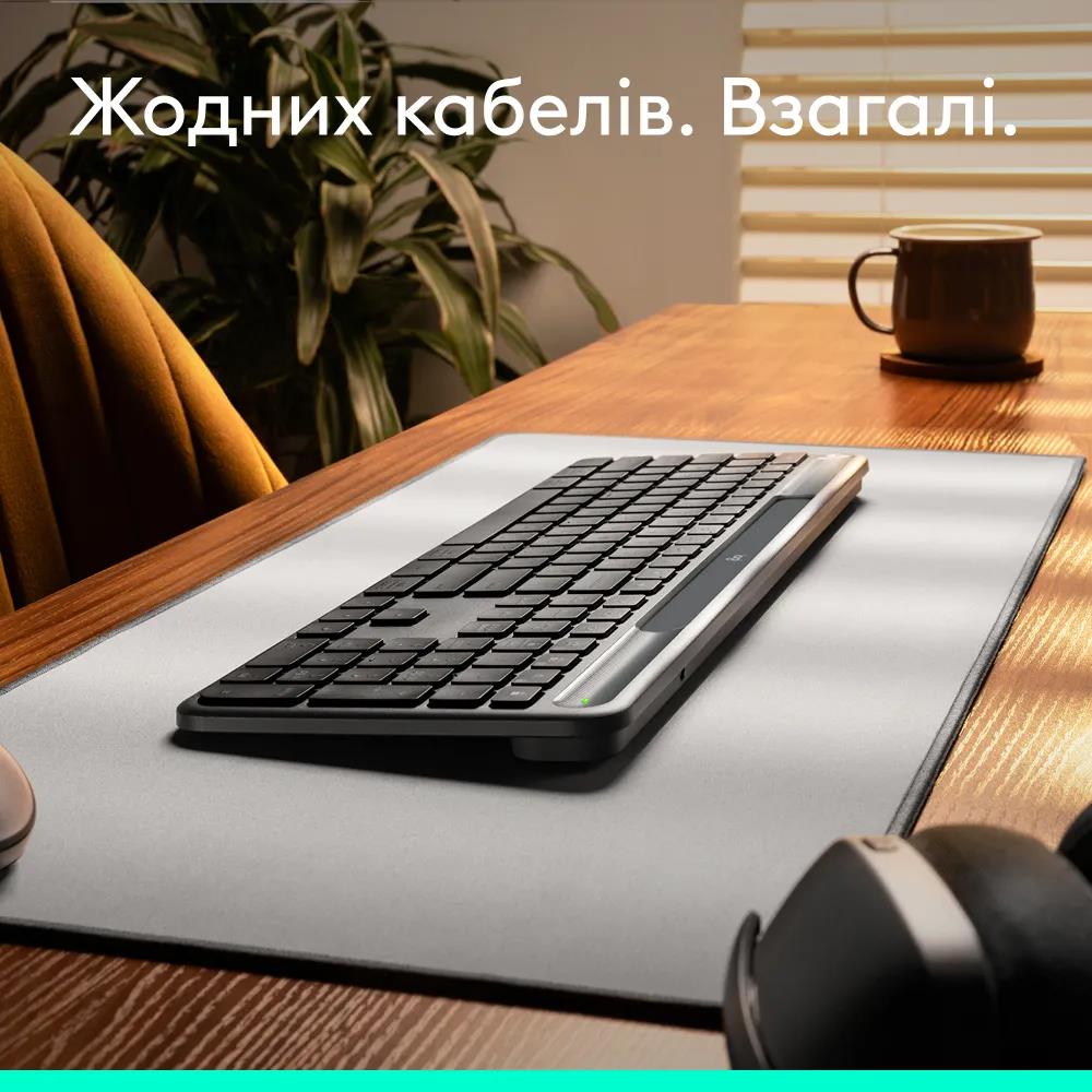 Клавіатура бездротова LOGITECH Slim Solar+ for Business - GRAPHITE - US INTL - 2.4GHZ/BT - INTNL-973 - UNIV на малюнкі №5