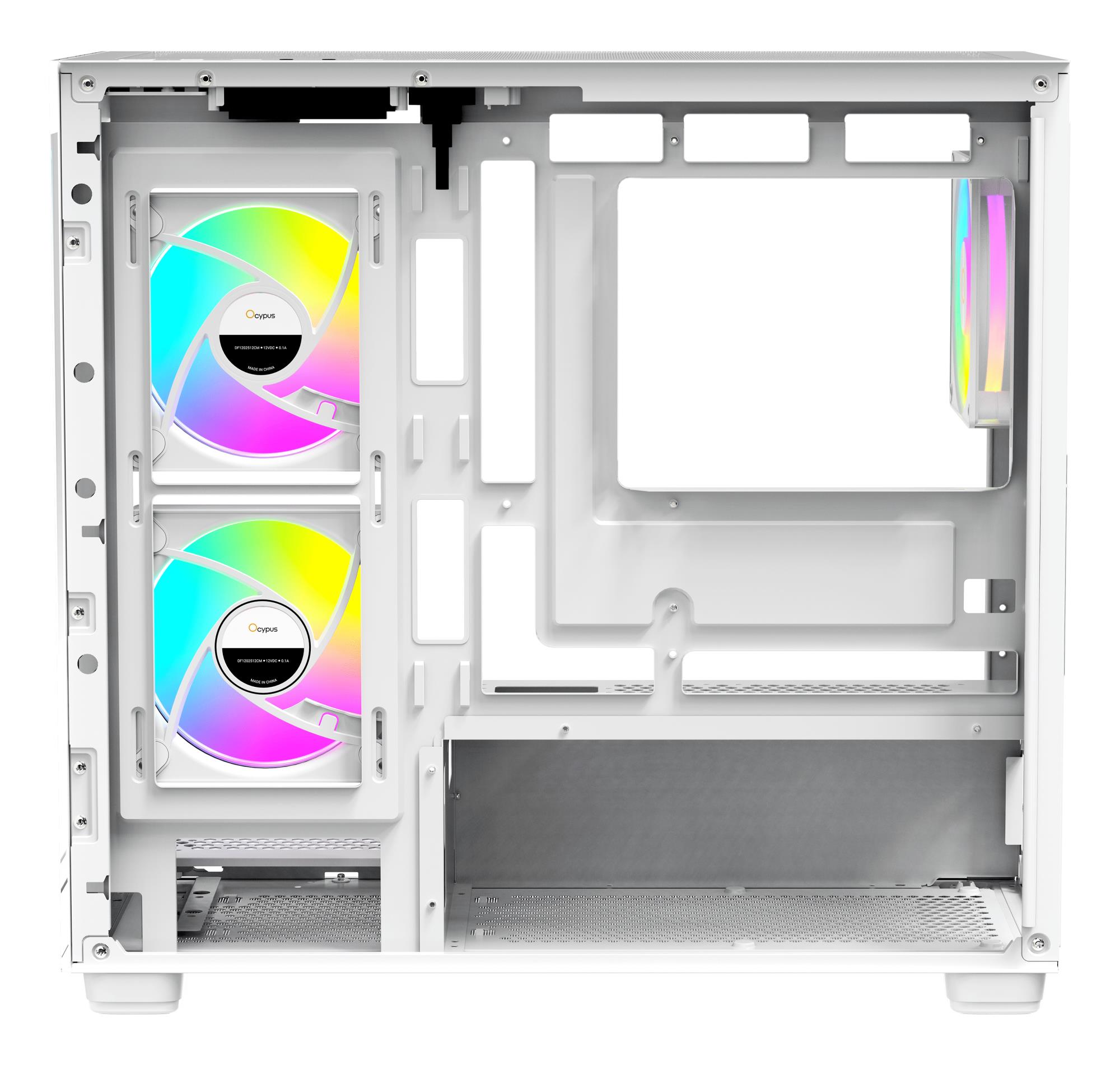 Корпус для компютера MATX W/O PSU GAMMA C52 WH ARGB (GAMMA-C52-WHD300XX-GL) OCYPUS на малюнкі №7