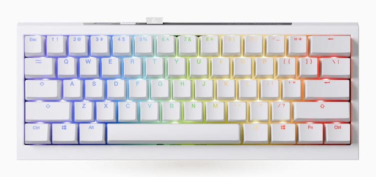 Клавіатура бездротова Ducky One X Mini(60%) магнітні перемикачі, білий на малюнкі №3